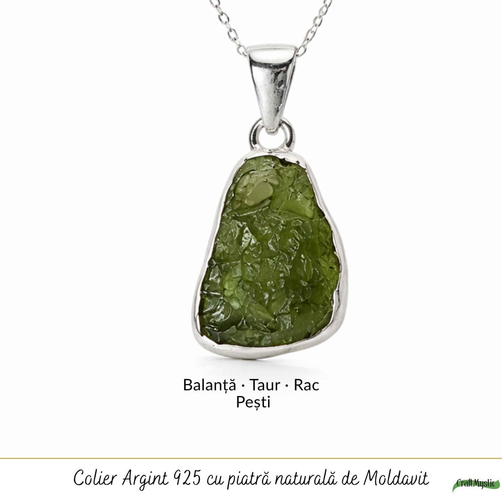 Colier Moldavit Brut Neuniform Argint 925 – Energie Intensa si Claritate [5]