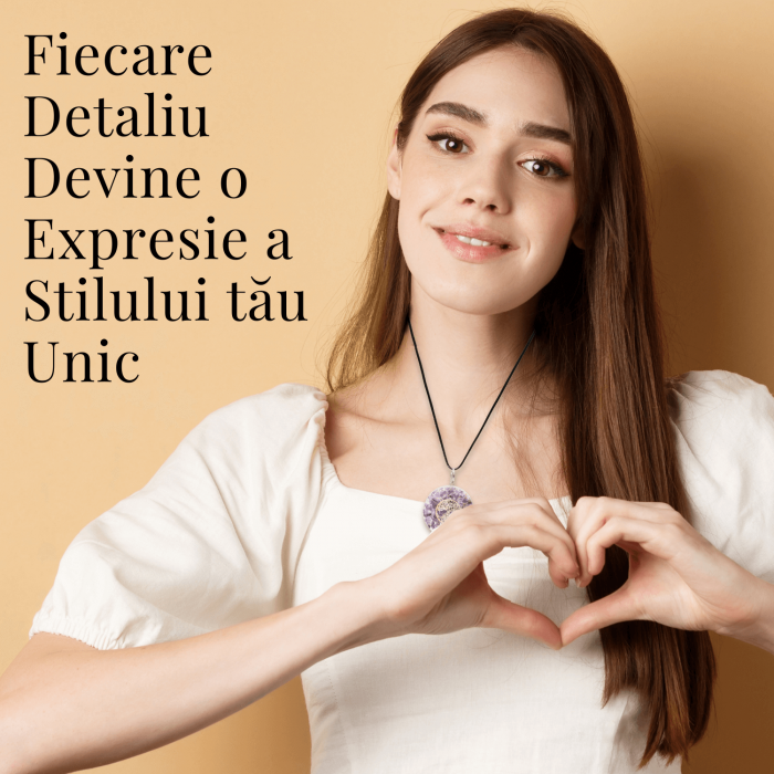 Colier Orgonic Reglabil cu Pietre de Ametist si Simbolul Arborele Vietii [6]