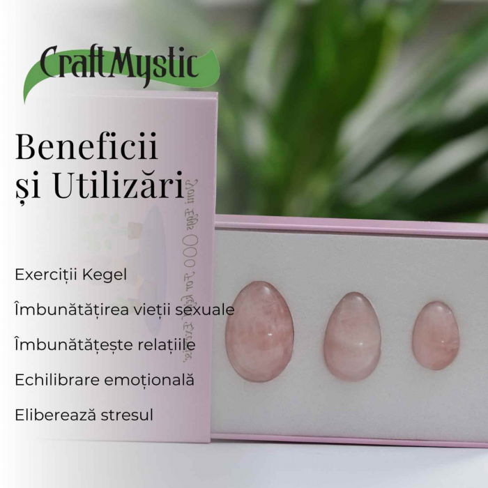 Set 3 Oua Yoni din Cuart Roz – Echilibru și Forță Interioară [4]