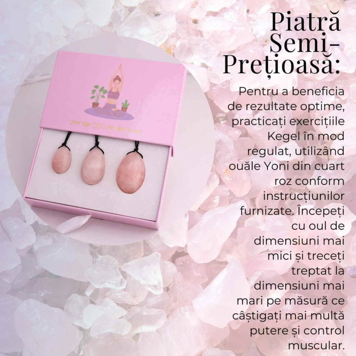Set 3 Oua Yoni din Cuart Roz – Echilibru și Forță Interioară [3]
