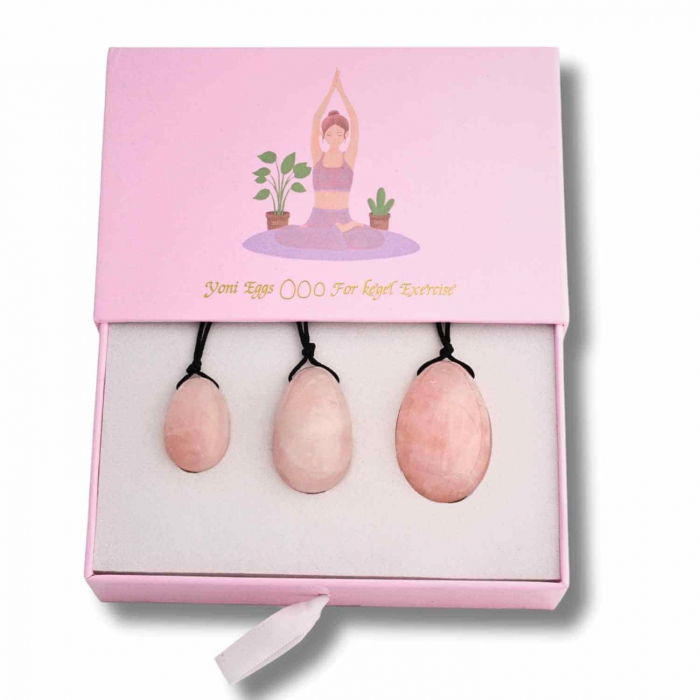 Set 3 Oua Yoni din Cuart Roz – Echilibru și Forță Interioară [8]