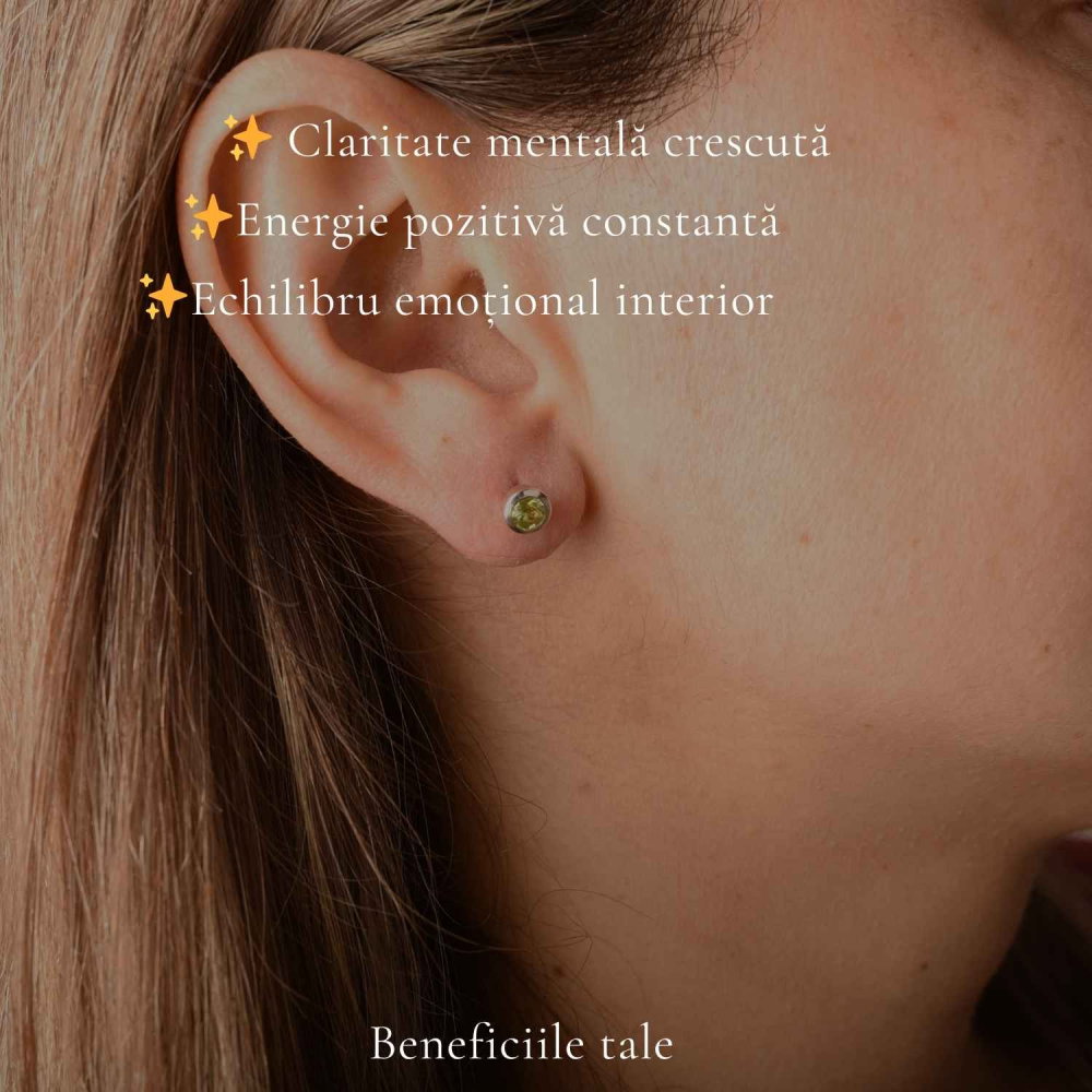 Cercei Argint 925 cu Peridot Fatetat Rotund – Prosperitate si Energie Pozitiva [3]