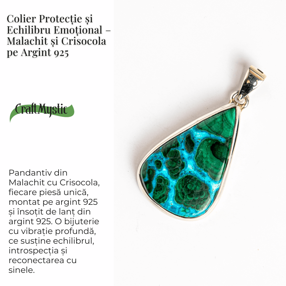 Colier Malachit si Crisocola – Protectie si Echilibru pe Argint 925 [5]