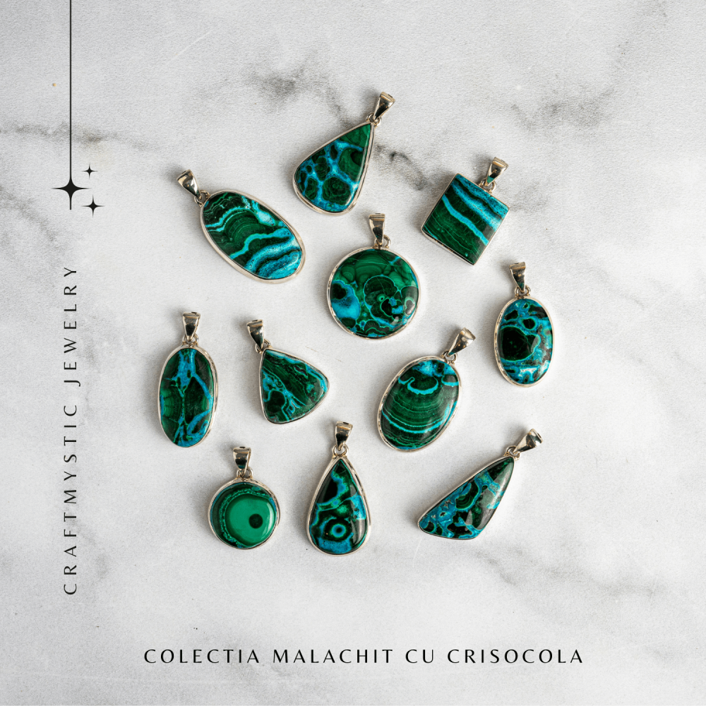 Colier Malachit si Crisocola – Protectie si Echilibru pe Argint 925 [7]