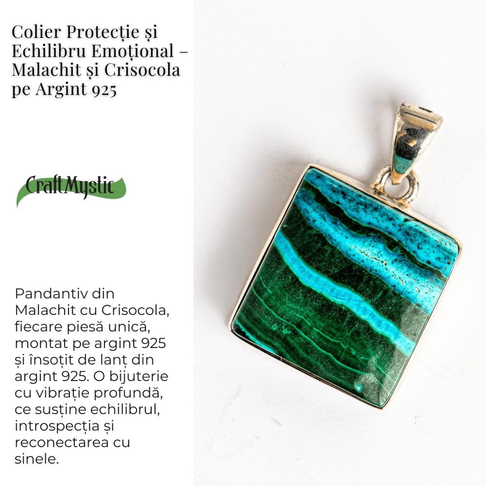 Colier Malachit si Crisocola – Protectie si Echilibru pe Argint 925 [5]