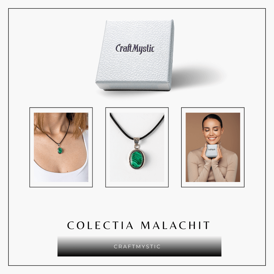 Colier ajustabil cu pandantiv oval din Malachit Natural – Protectie si Echilibru Energetic [7]