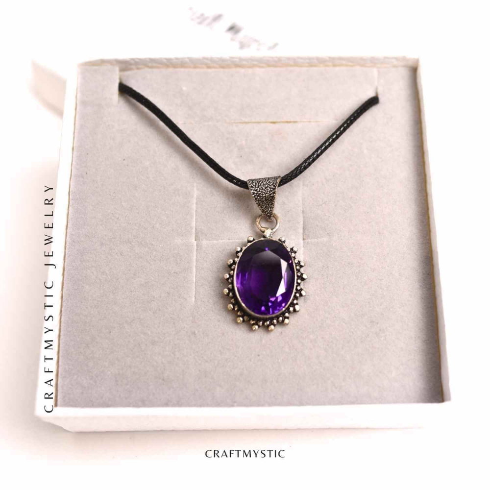 Colier Ametist Fatetat Oval Floare – Eleganta si Calm Interior [6]