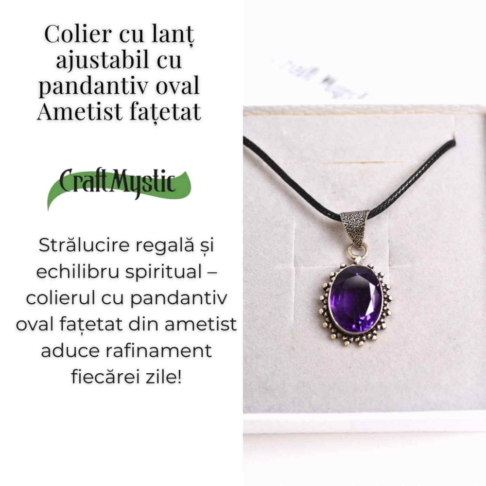 Colier Ametist Fatetat Oval Floare – Eleganta si Calm Interior [3]