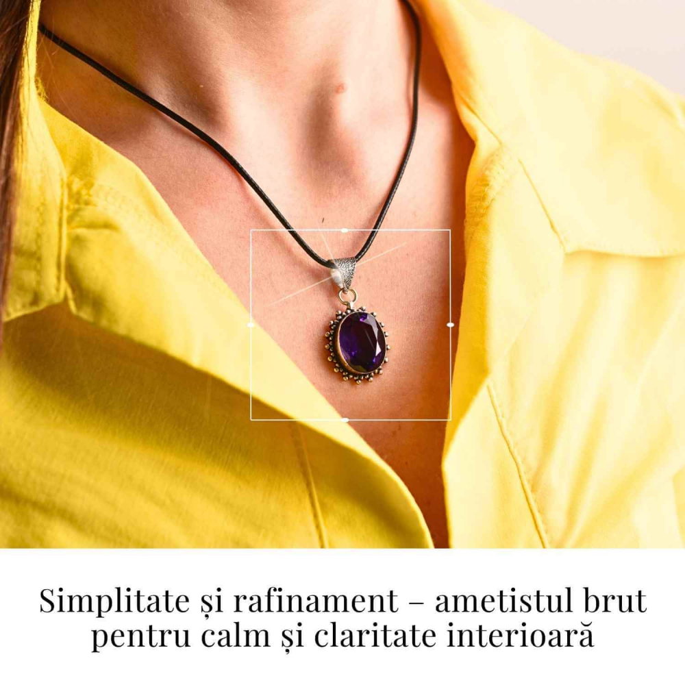 Colier Ametist Fatetat Oval Floare – Eleganta si Calm Interior [2]