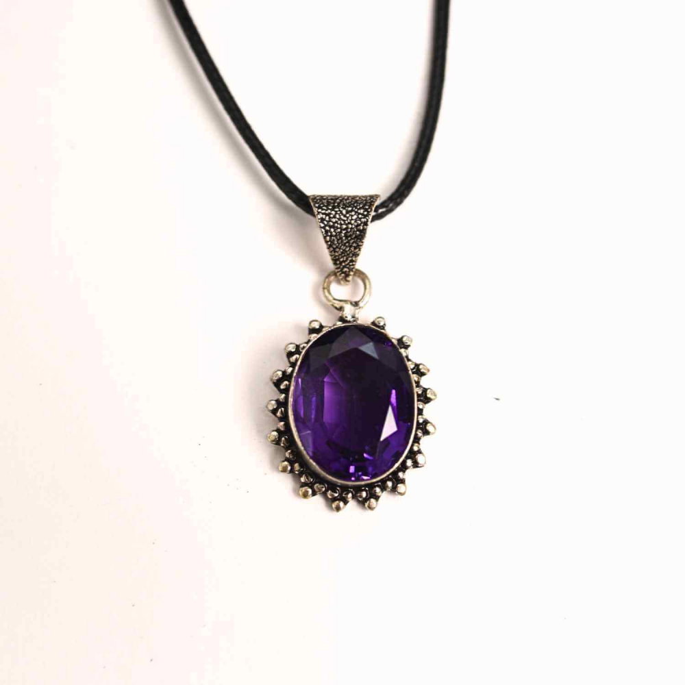 Colier Ametist Fatetat Oval Floare – Eleganta si Calm Interior [1]