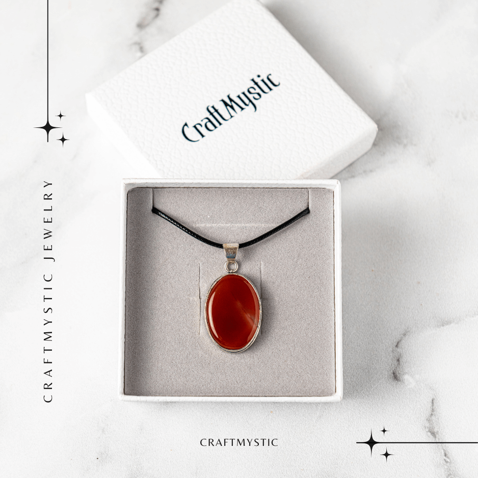 Colier ajustabil cu pandantiv oval din Carneol Natural – Vitalitate si Creativitate [6]