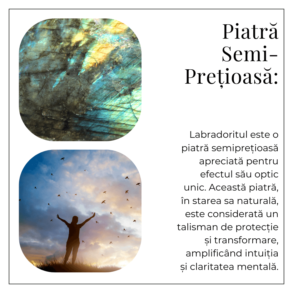 Colier ajustabil cu pandantiv oval din Labradorit Natural – Intuitie si Protectie Energetica [8]