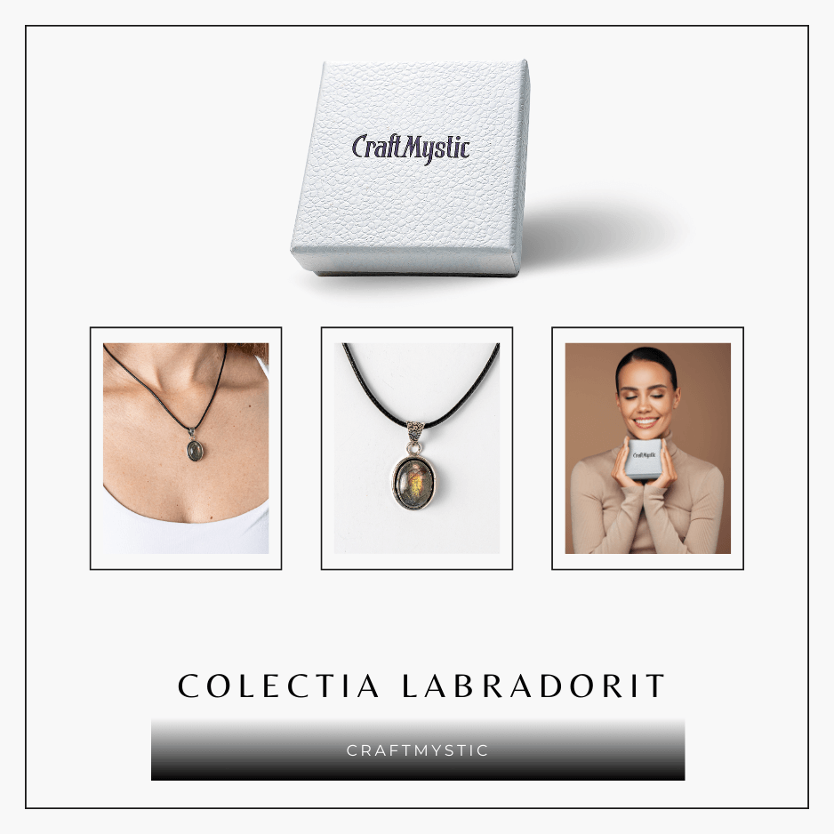 Colier ajustabil cu pandantiv oval din Labradorit Natural – Intuitie si Protectie Energetica [6]