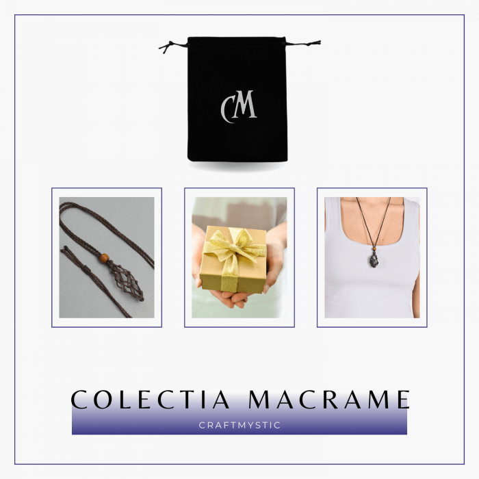 Colier Reglabil Maro Model Macrame din bumbac - Pentru Piatra ta Favorita [8]