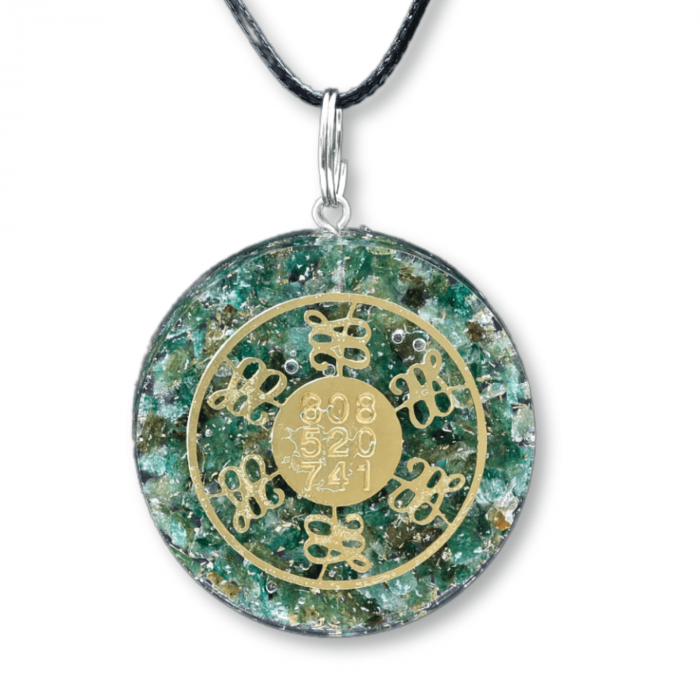 Colier ajustabil cu pandantiv rotund Zibu Jad Verde - Noroc si Armonie [1]