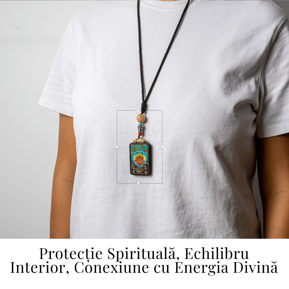 Colier Thangka Nepalez din Lemn de Abanos cu Buddha Shakyamuni – Protectie Spirituala si Claritate Interioara [2]