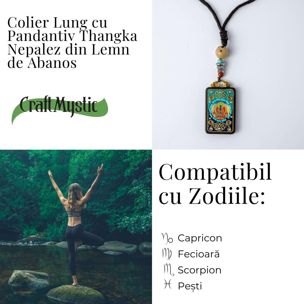 Colier Thangka Nepalez din Lemn de Abanos cu Buddha Shakyamuni – Protectie Spirituala si Claritate Interioara [4]