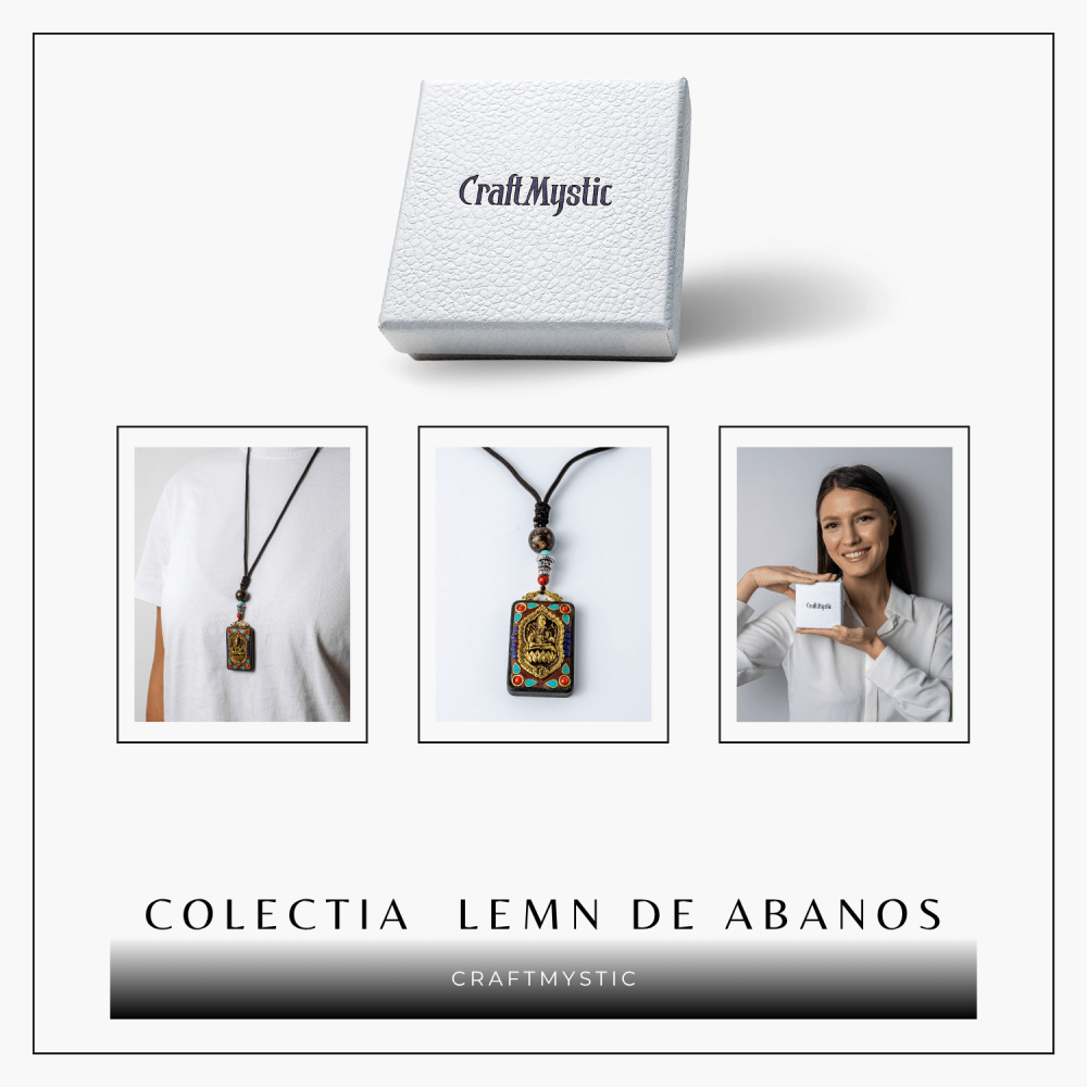 Colier Thangka Nepalez din Lemn de Abanos cu Simbol Ganesha – Protectie Spirituala si Abundenta Interioara [7]