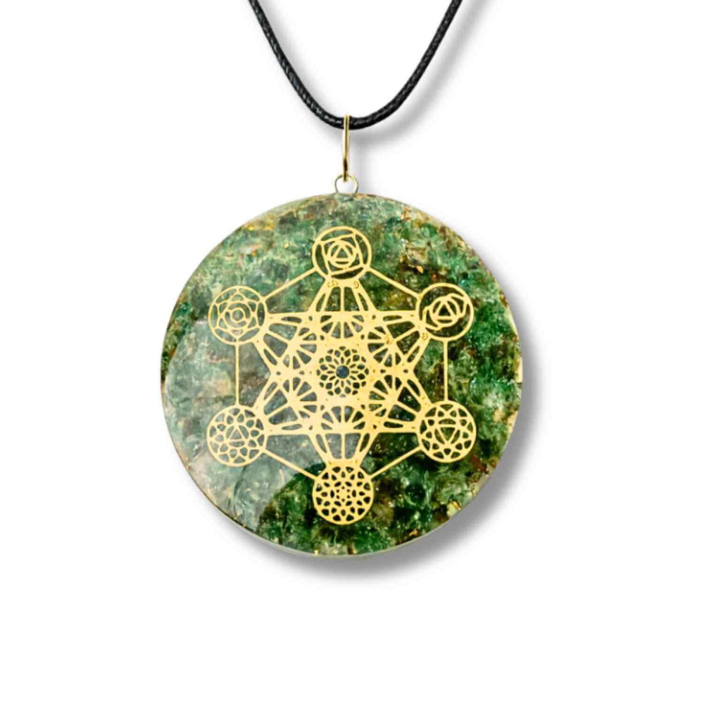 Pandantiv Orgon Verde cu Simbol Metatron – Protectie Energetica, Echilibru si Conexiune Sacra [1]