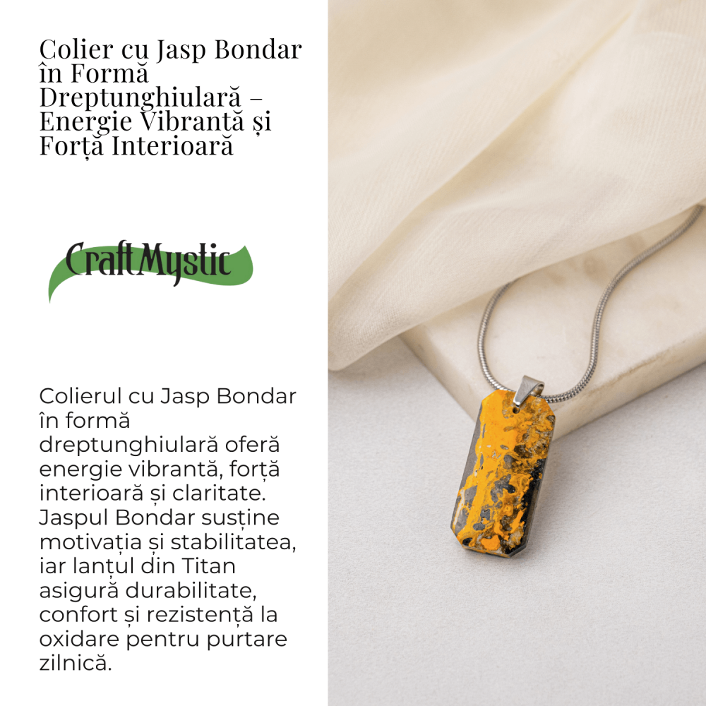 Colier Titanium cu Jasp Bondar Dreptunghiular – Energie Vibranta si Forta Interioara [3]