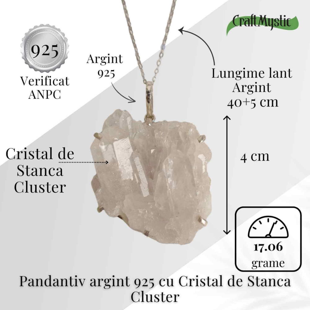Claritate si Echilibru Zilnic – Colier Cristal de Stanca si Argint 925 [5]