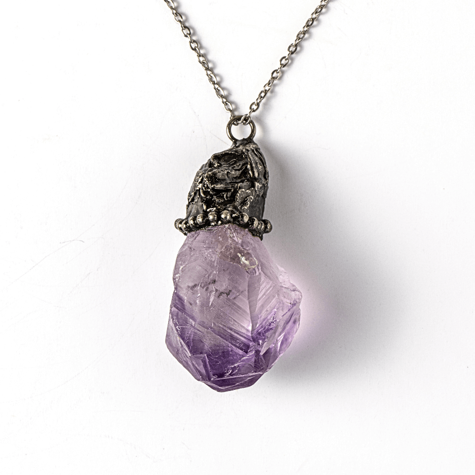 Colier vintage varf Ametist Brut – Claritate Mentala si Protectie [1]