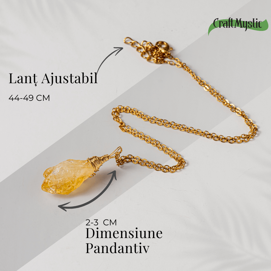 Colier auriu cu Citrin Brut – Prosperitate si Energie Pozitiva [3]