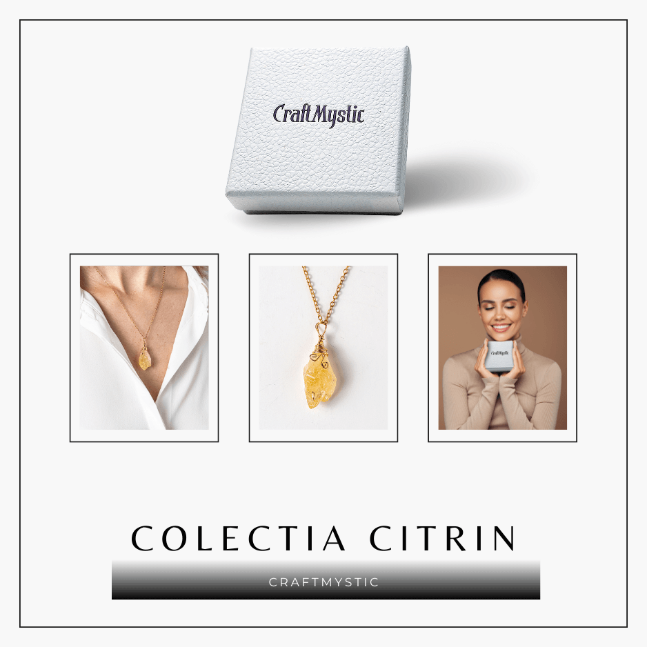 Colier auriu cu Citrin Brut – Prosperitate si Energie Pozitiva [7]