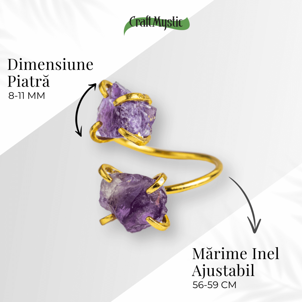 Talismanul Echilibrului – Inel Auriu cu Ametist pentru Calmul Mintii [4]
