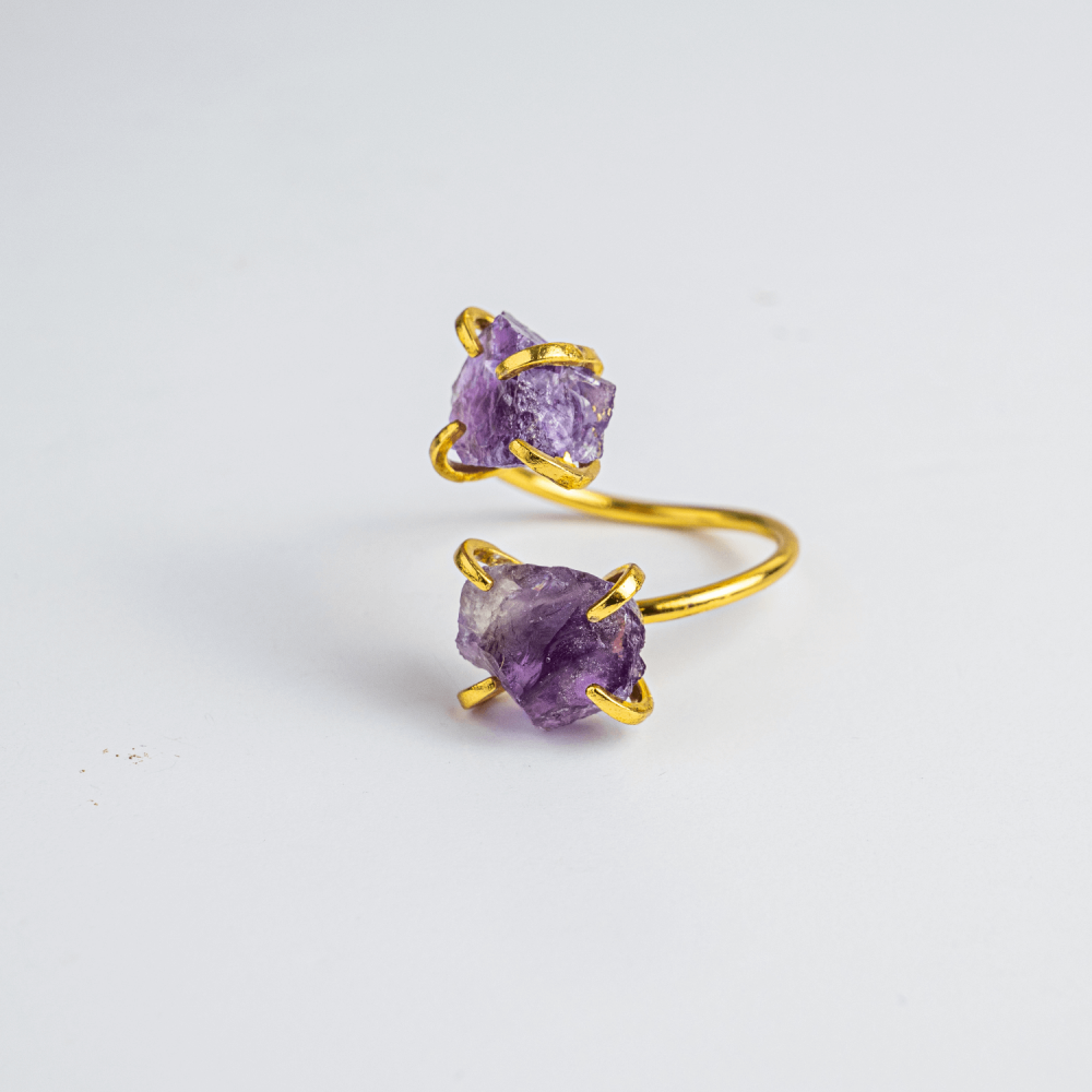 Talismanul Echilibrului – Inel Auriu cu Ametist pentru Calmul Mintii [1]