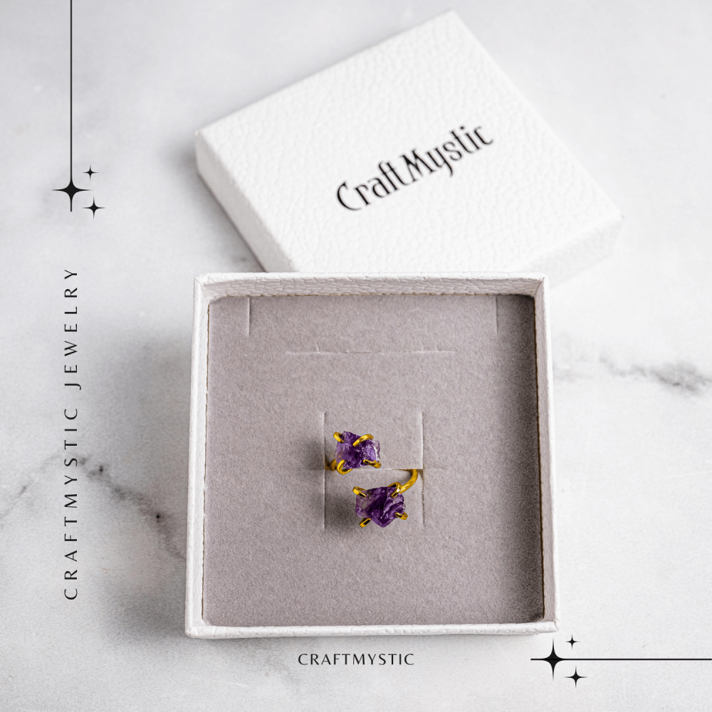 Talismanul Echilibrului – Inel Auriu cu Ametist pentru Calmul Mintii [7]