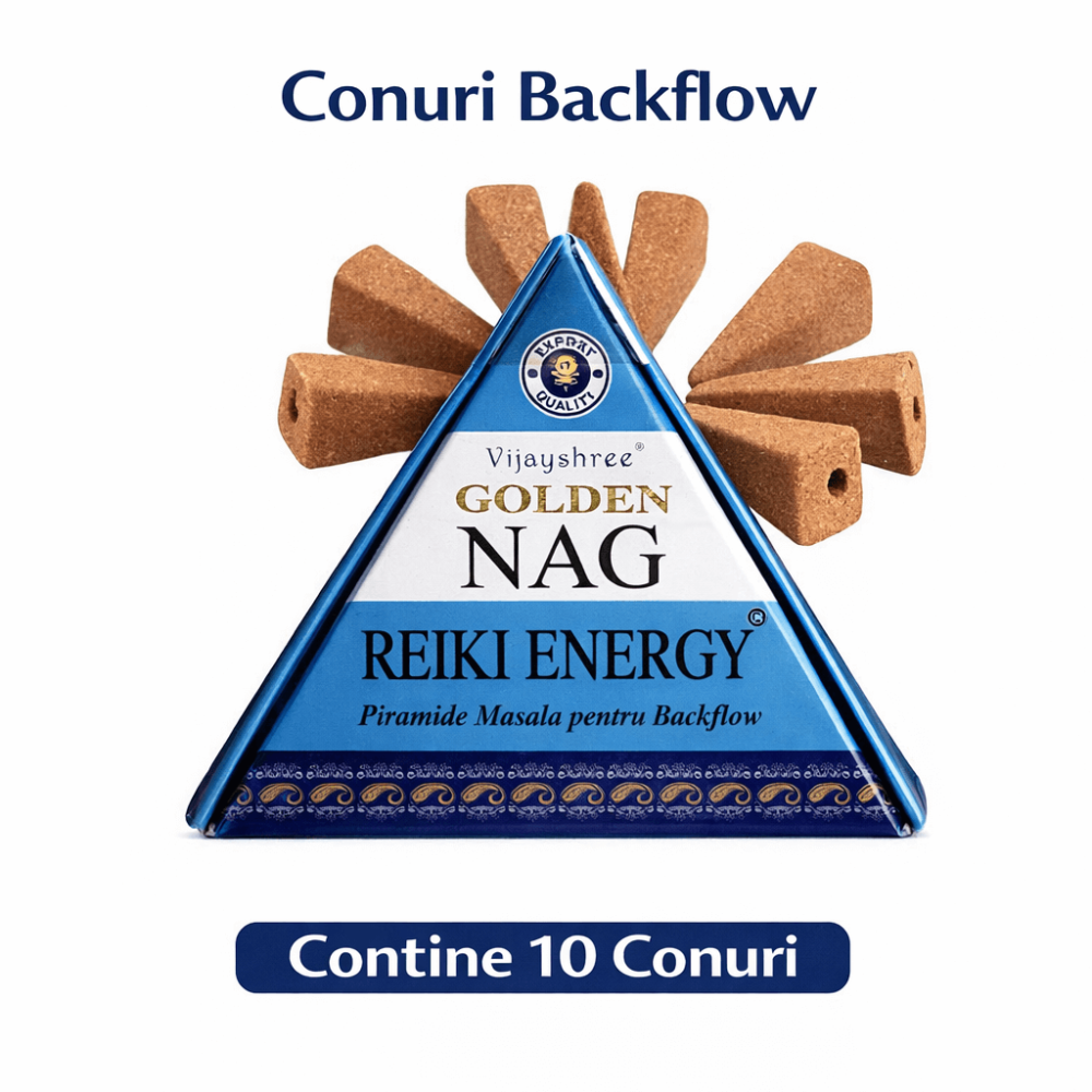 Conuri Parfumate Backflow Golden Nag Reiki Energy – Piramida Sacra pentru Vindecare si Echilibru Energetic [3]