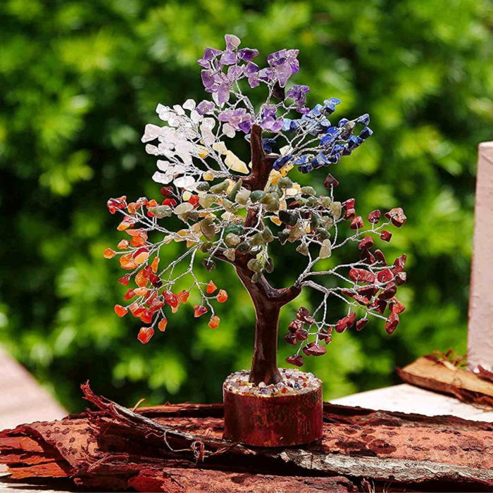 Copac arborele vietii premium - Arbore din cristale pentru energie pozitiva, realizat manual cu sapte pietre chakre, cristale si pietre vindecatoare [6]