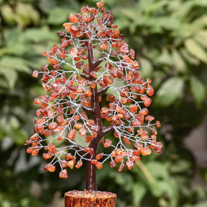 Arbore 25 cm cu pietre semipretioase Carneol - Copacel pentru Vindecare si Bunastare - Decor Feng Shui pentru Acasa si Birou - Cadou pentru Noroc si Prosperitate [5]