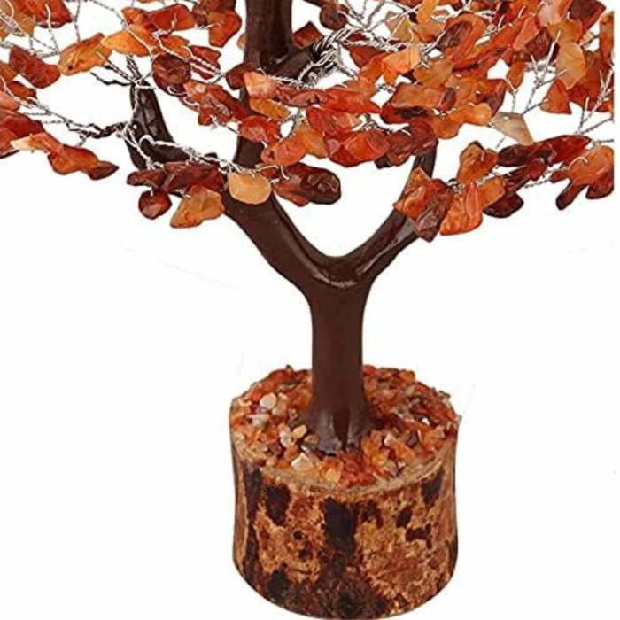 Arbore 25 cm cu pietre semipretioase Carneol - Copacel pentru Vindecare si Bunastare - Decor Feng Shui pentru Acasa si Birou - Cadou pentru Noroc si Prosperitate [6]