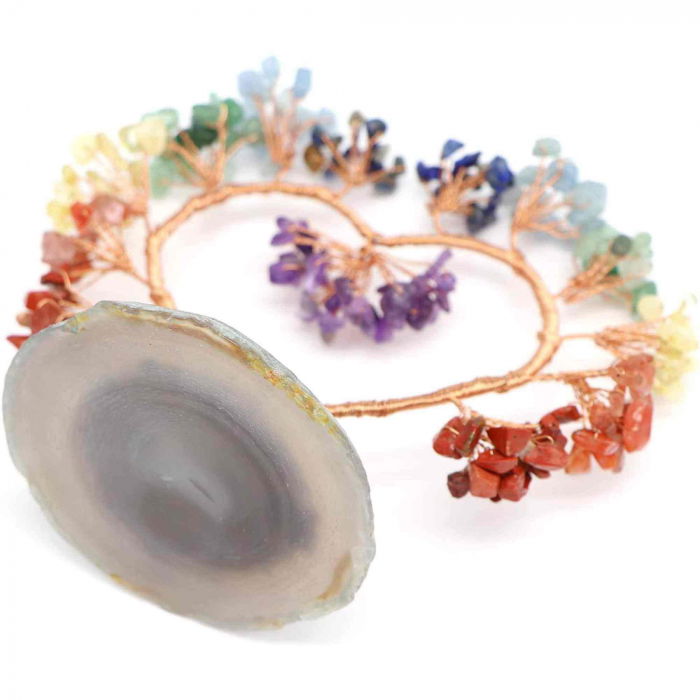 Copac pietre semipretioase 7 chakra in forma de inima – Decor cristal feng shui, accesorii premium pentru birou [6]