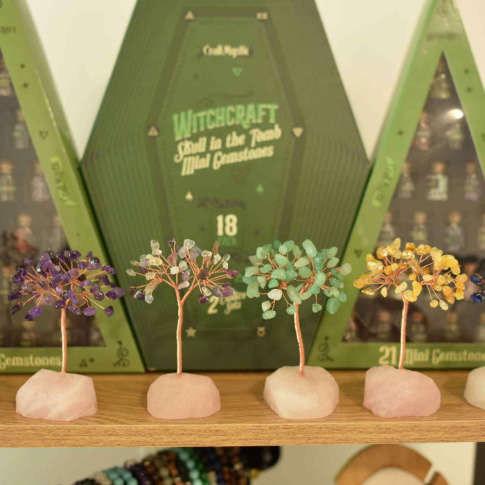 Copacel 10-11 cm din cristale naturale Lapis Lazuli cu baza de Cuart Roz cu 6 ramuri și 54 mini pietre semiprețioase - Armonie si bunastare [5]