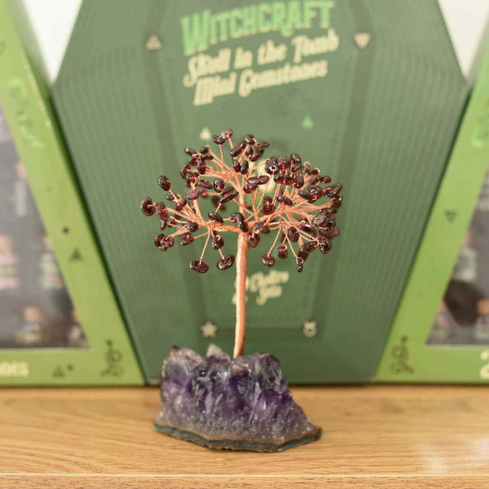 Copacel 12-13 cm cu 108 pietre naturale semipretioase Citrin pe baza de Ametist cluster - Arborele vietii pentru noroc, decor interior, exterior [4]