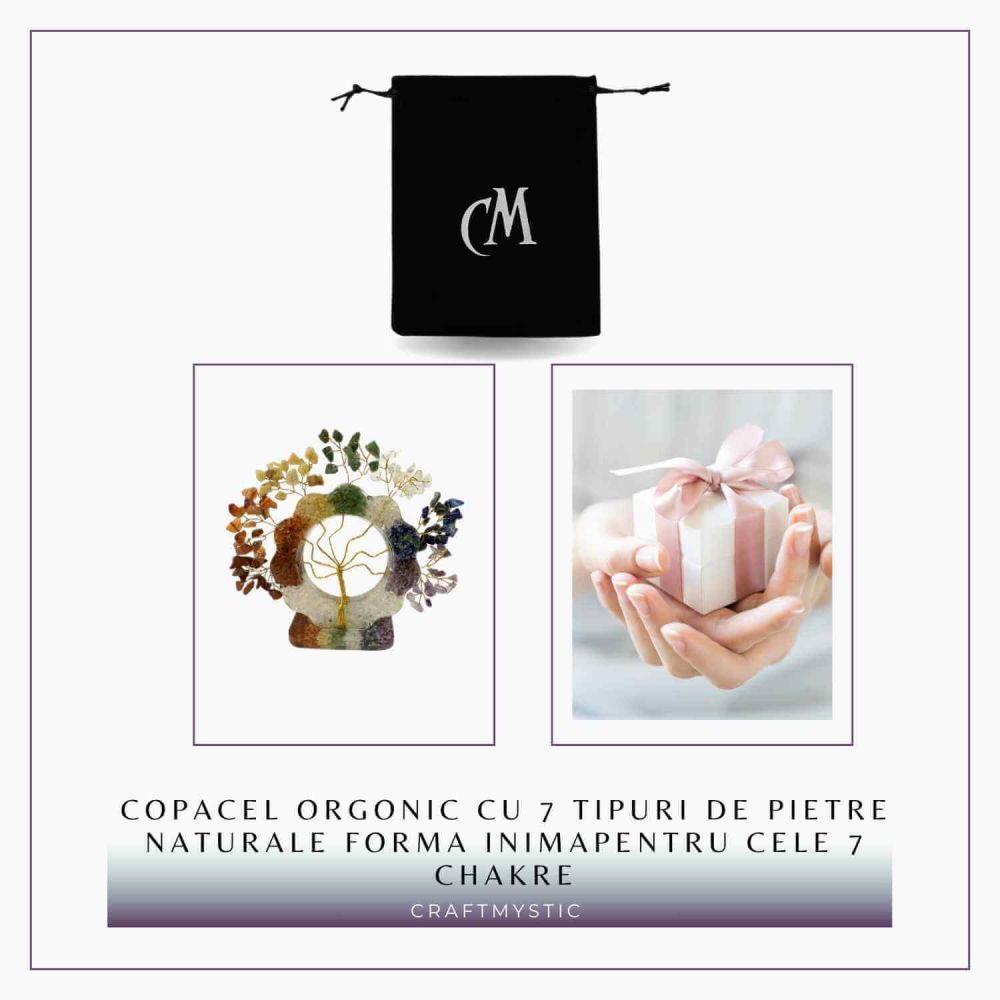Copacel Orgonic Floare cu 7 Pietre Naturale – Echilibru Chakre 15x15 cm [4]