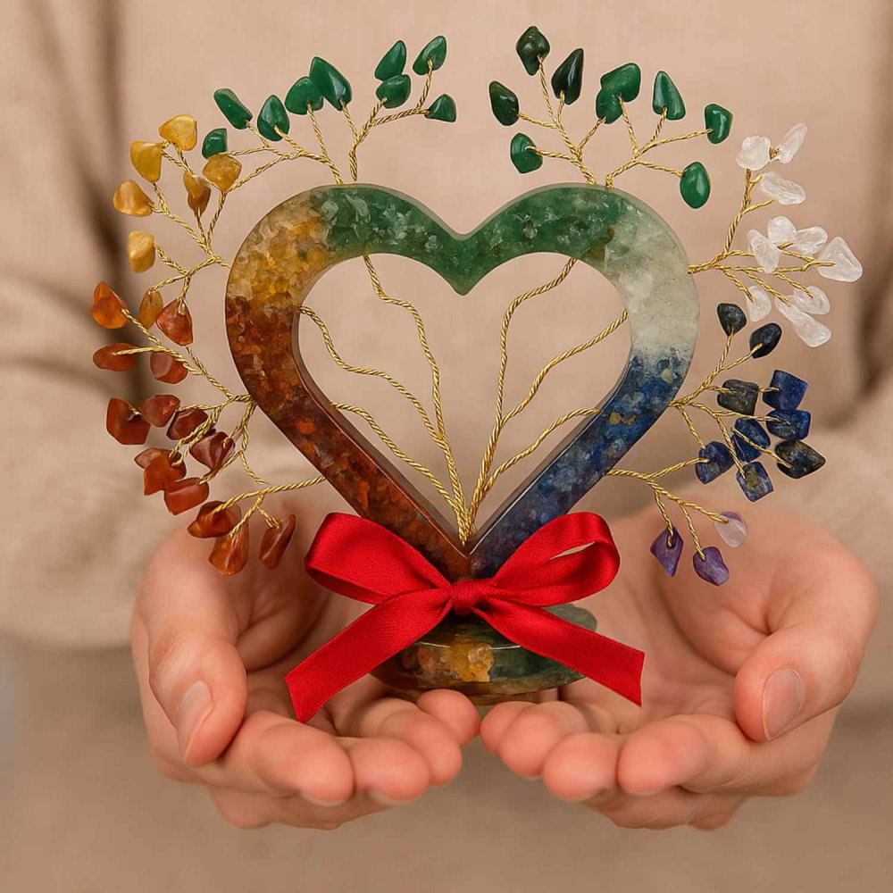 Copacel Orgon cu 7 Pietre Naturale – Forma Inima pentru Echilibrarea Chakrelor [8]