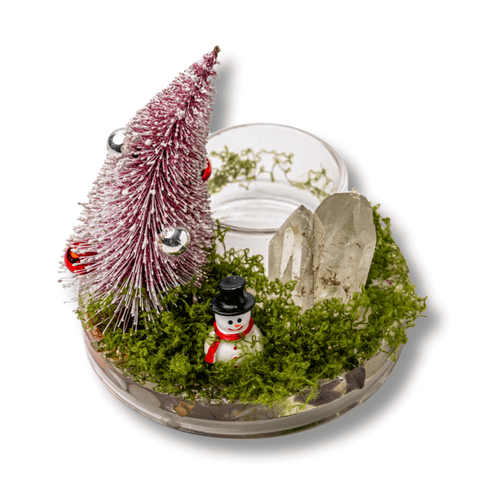 Suport Lumanare cu Cuart Transparent – Claritate, Lumină si Energie Festiva [1]