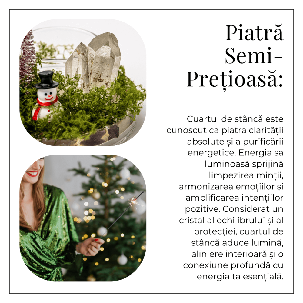 Suport Lumanare cu Cuart Transparent – Claritate, Lumină si Energie Festiva [6]