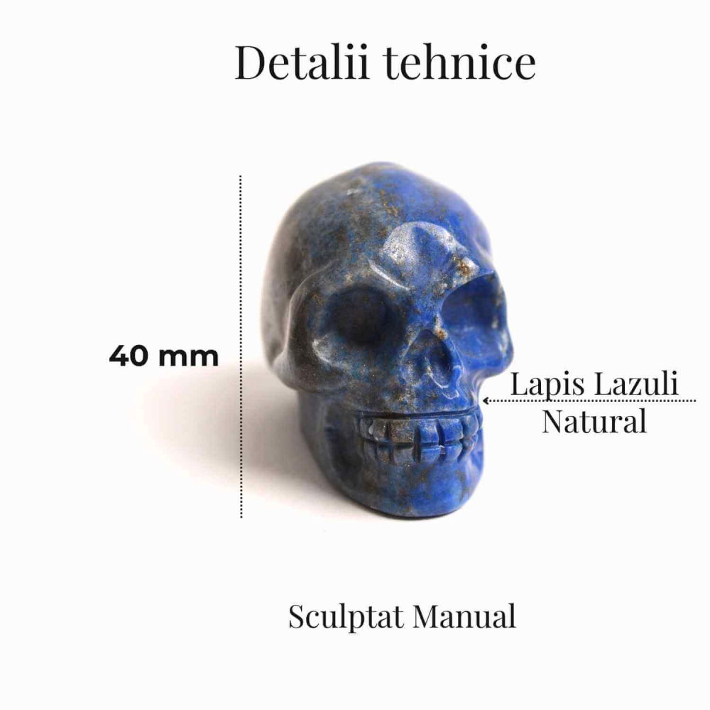 Craniu Sculptat Manual din Lapis Lazuli - Claritate si Protectie [5]