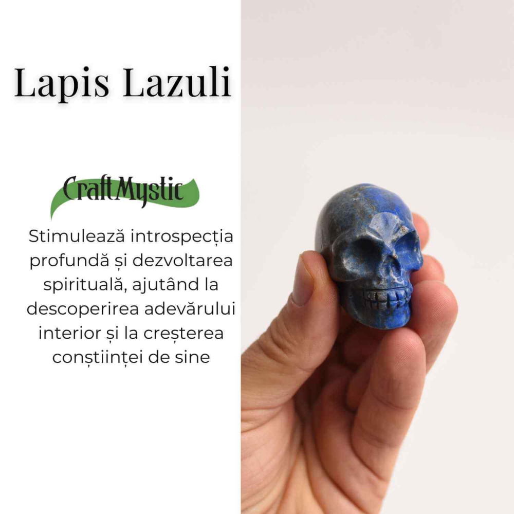 Craniu Sculptat Manual din Lapis Lazuli - Claritate si Protectie [3]