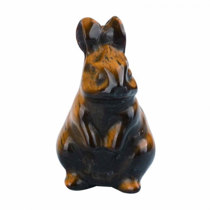 Figurina 4 cm cu forma de iepure sculptata manual din aventurina verde naturala - Cristale si pietre vindecatoare semipretioase cu animale [1]