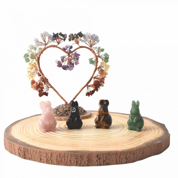 Figurina 4 cm cu forma de iepure sculptata manual din aventurina verde naturala - Cristale si pietre vindecatoare semipretioase cu animale [5]