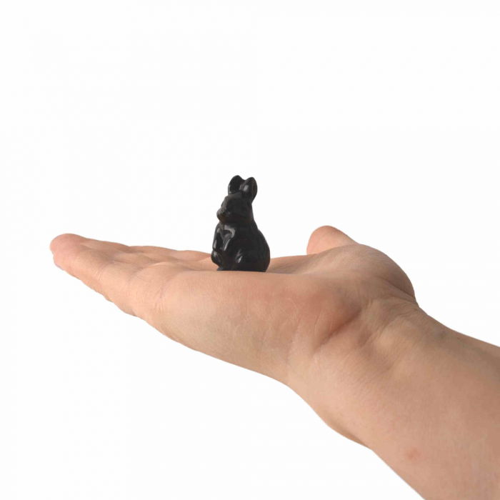 Figurina 4 cm cu forma de iepure sculptata manual din aventurina verde naturala - Cristale si pietre vindecatoare semipretioase cu animale [3]