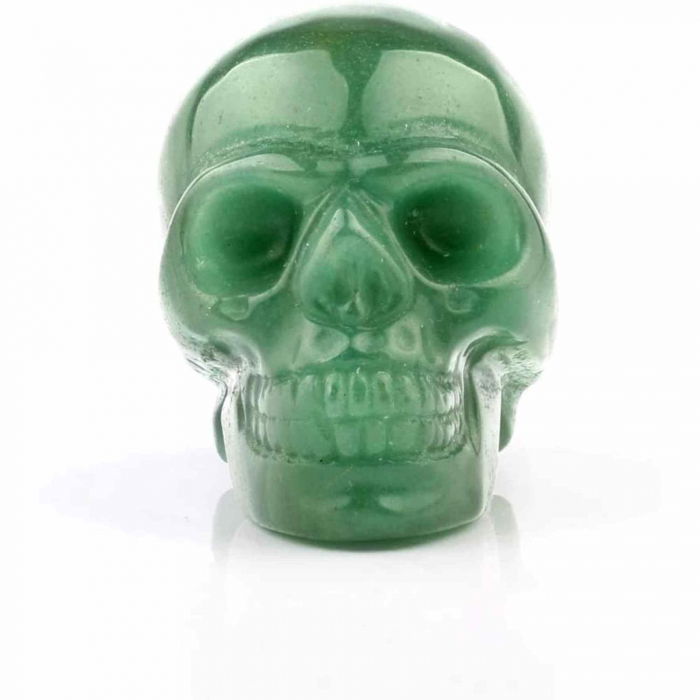 Craniu 5 cm sculptat manual din cristal de Aventurin piatra semipretioasa vindecatoare Figurina artistica pentru decor de Halloween, decoratiune pentru biroul de acasa [4]