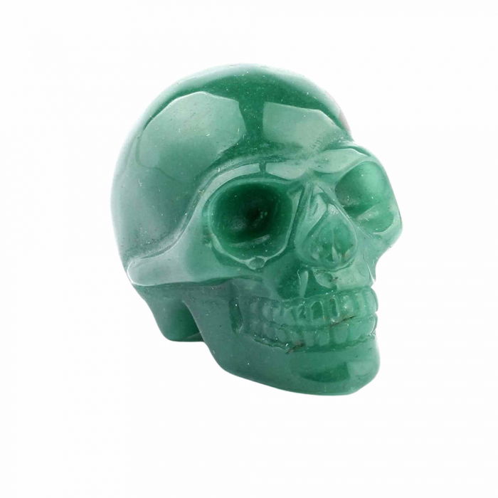 Craniu 5 cm sculptat manual din cristal de Aventurin piatra semipretioasa vindecatoare Figurina artistica pentru decor de Halloween, decoratiune pentru biroul de acasa [1]