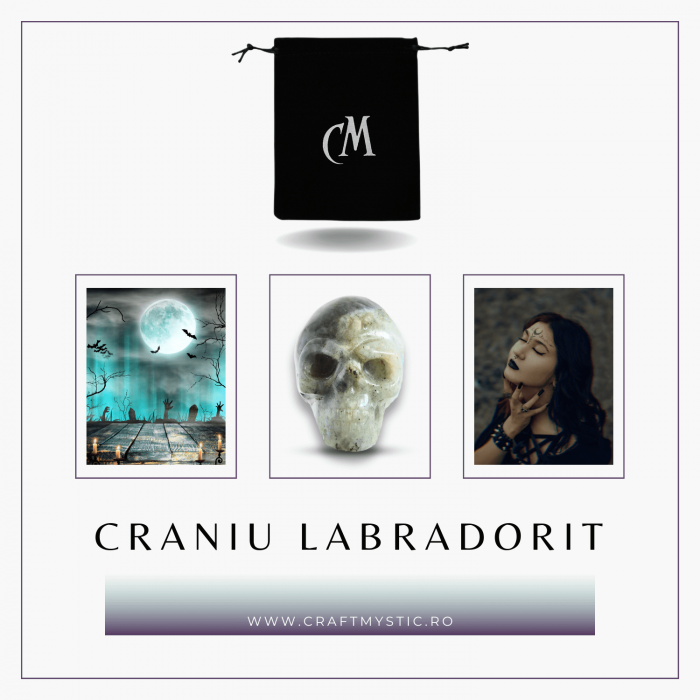 Figurina Craniu din Labradorit Natural, 5 cm - Sprijina Transformarea si Protectia Energetica [9]